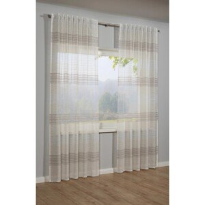 Bennetti Záclona so skrytými pútkami s pruhmi, béžová, 245 x 140 cm