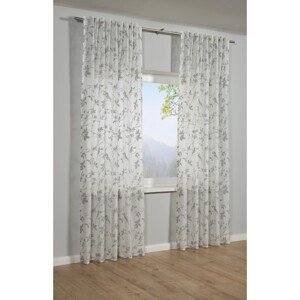 Bennetti Záves so skrytými pútkami, vetvy, striebornosivá, 245 x 140 cm