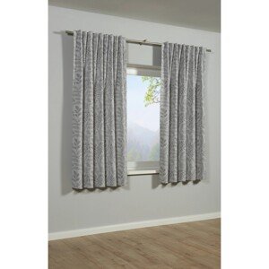 Bennetti Záves so skrytými pútkami, listy, svetlo sivý, 175 x 140 cm