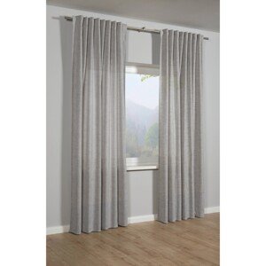 Bennetti Záves so skrytými pútkami, ľanový vzhľad, striebornosivý, 245 x 140 cm