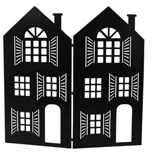 Decoris Vianočné dekorácie kovový domček, čierna, 166,5 x 160 cm