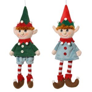 Decoris Závesná vianočná dekorácia elf, rôzne druhy, 10 x 5 x 27 cm