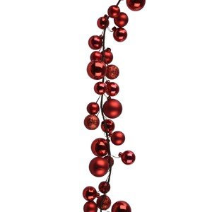 Decoris Vianočná girlanda s guľami, červená, 6 x 6 x 180 cm Rot