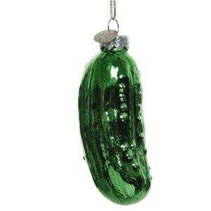 Decoris Sklenená ozdoba na vianočný stromček uhorka, 8,5 cm