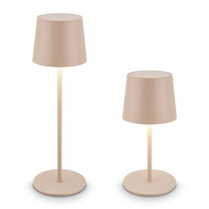 Brilo Dobíjacia LED stolná lampa Topánka, 2,6W, 120lm, IP44, béžová, pr.11x33 cm