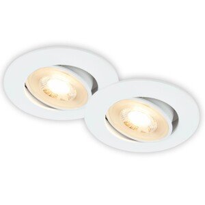Brilo Vstavané LED svietidlo Besi, 4,8 W, 420lm, 3000K, biela, pr. 8 cm, 2 ks