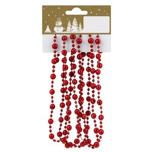Vianočné dekorácie guličková reťaz, červená, 180 cm