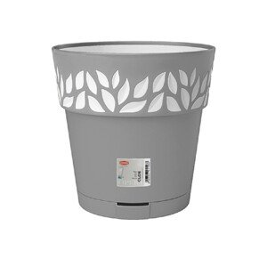 Stefanplast Samozavlažovací kvetináč OPERA CLOE, sivá, pr. 25 x 25 cm