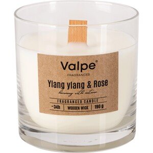 Valpe Sviečka s dreveným knôtom Ylang Ylang & Rose, pr. 8,2 cm
