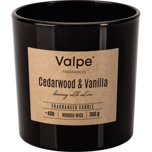 Valpe Sviečka s dreveným knôtom Cedarwood & Vanilla, pr. 10 cm