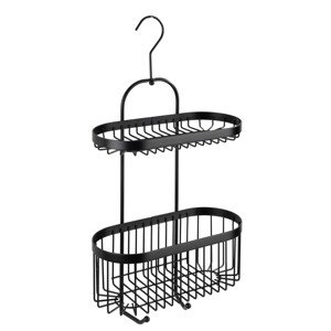 Wenko Závesný košík do sprchy Classic Plus Black, čierna, 26,5 x 47 x 12,5 cm