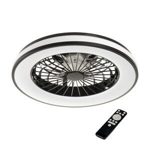 Kanlux LED svietidlo s ventilátorom PLAVE CCT okrúhle čierno-biele, pr. 48,5 cm