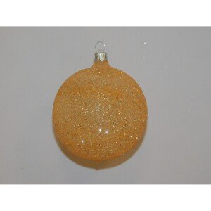 ONREX Vianočná ozdoba sklenená guľa oranžová posyp pr. 8 cm