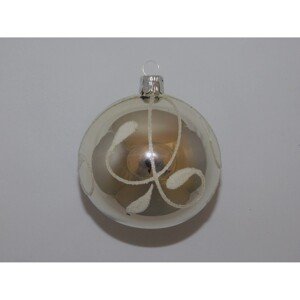 ONREX Vianočná ozdoba sklenená guľa sivá ornament pr. 8 cm