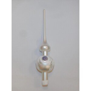 ONREX Vianočná ozdoba sklenená špica biela kruhy 28 cm