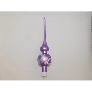 ONREX Vianočná ozdoba sklenená špica fialová kruhy 28 cm