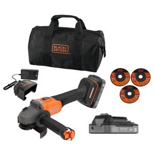 Black+Decker Aku uhlová brúska BCG6L8D2S-QW, 115 mm (2x 2,0Ah)