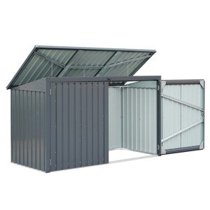 Floraworld Box na 3 popolnice, antracitová, 233 x 101 x 134/113 cm