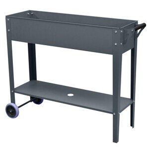 Floraworld Pojazdný vyvýšený záhon Mobil, antracitová matná, 100 x 30/40 x 80 cm