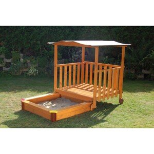 Gaspo Detský domček na hranie s pieskoviskom, 220 x 133 cm