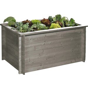 Gaspo Drevený vyvýšený záhon Classic, sivá vintage, 130 x 80 x 76 cm