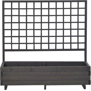 Gaspo Drevený kvetináč Hellbrunn s trelážou, sivá vintage, 136 x 37 x 140 cm