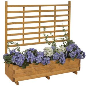Gaspo Drevený kvetináč Gmunden s trelážou, medovo hnedá, 136 x 37 x 136 cm