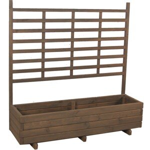 Gaspo Drevený kvetináč Gmunden s trelážou, sivá vintage, 136 x 37 x 136 cm