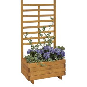 Gaspo Drevený kvetináč Gmunden s trelážou, medovo hnedá, 68 x 37 x 136 cm