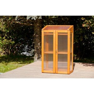 Gaspo Vertikálny parník s dreveným rámom, medovo hnedá, 70 x 50 x 120 cm