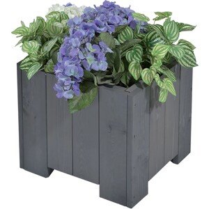 Gaspo Drevený kvetináč Wels, sivá vintage, 45 x 45 x 35 cm