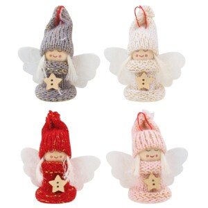 Anděl Přerov Anjel s drevenou hviezdou na zavesenie, rôzne farby, 1 ks, 7,5 cm