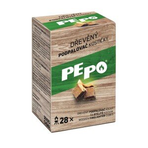 PE-PO Drevený podpaľovač kocky 28 ks