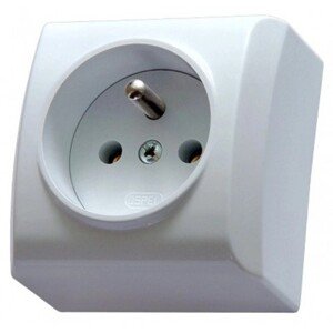 Ospel Zásuvka BIS na omietku uzemnená, 16A, 250V, 3520W, IP20, biela
