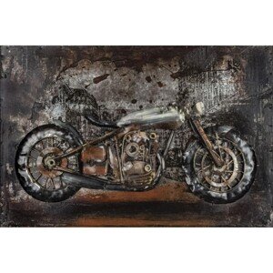 FALC Kovový obraz 3D motorka čierna/červená, 40 x 60 cm
