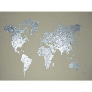 FALC Maľovaný obraz mapa sveta, 90 x 120 cm