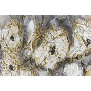 FALC Maľovaný obraz kytica strieborná, 100 x 100 cm