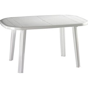IDEA Europe Záhradný stôl Salomone plastový biely 135 x 84 x 73 cm