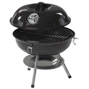 CMI Mini guľatý gril s poklopom na drevené uhlie čierny