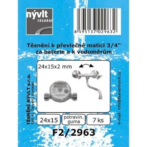 Tesnenie Nývlt Tesnenie prevlečnej matice 3/4", 7 ks, 24 x 15 x 2 mm