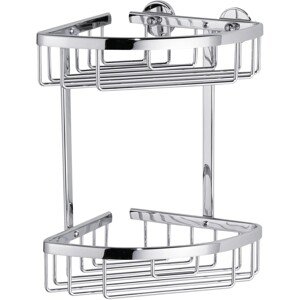 tesa Dvojposchodový rohový košík do sprchy Aluxx, chróm, 260 x 163 x 170 mm