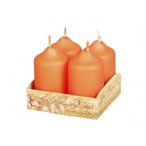 Nohel Garden Adventné sviečky matné metalické, oranžové, 4 ks, pr. 4 x 7 cm