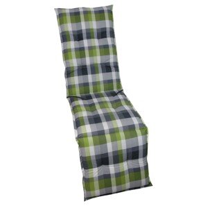 Sun Garden Polster na lehátko Langeoog Relax zeleno-sivý károvaný 174 x 50 x 6cm